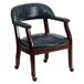 Flash Furniture Conferentiestoel met accent nagelbekleding en wielen, hout, marineblauw vinyl, set van 1