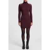 GUESS Janet Ls Ribbed Dres Regal Plum Taille: 40