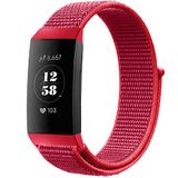 Strap-it nylon band - rood - Geschikt voor Fitbit Charge 4