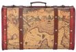 Solidchoice - Valise vintage avec motif carte en bois, portable et élégant