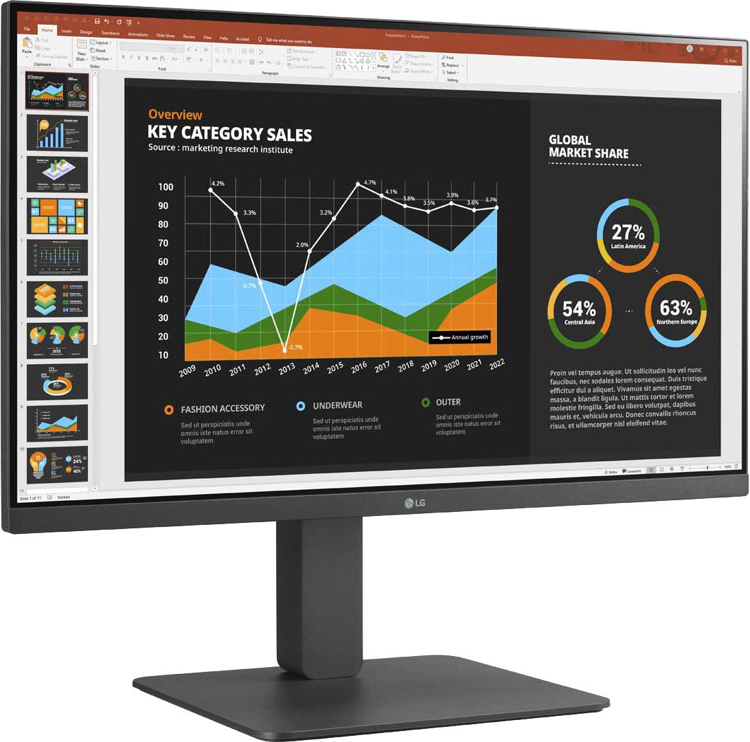 LG 24BR650B - 23.8" Full HD Monitor - IPS, LED, USB-C, HDMI, Ethernet - Grijs