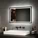 EMKE Badkamerspiegel met verlichting, 40 x 60 cm, LED, anti-condens, koud wit, warm wit, lichtspiegel, wandspiegel met schakelaar, aluminium frame, IP44