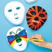 Baker Ross Gevlokte maskers - maskers van plastic met speciale oppervlaktecoating om te beschilderen, vormgeven voor kinderen (8 stuks), wit, 18 cm x 16 cm