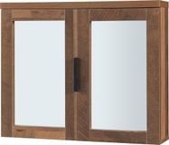 en.casa Badkamerkast Namsskogan met spiegel spiegelkast 50x60x15 cm walnootkleurig en zwart