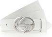 Vanzetti Leren Riem Full Leather Buckel Belt W110 White Wit