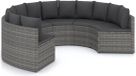 vidaXL 6-delige Loungeset met Kussens Poly Rattan Grijs
