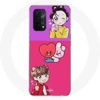 Maniacase Hoesje voor Oppo A74 BTS BT21 Cooky Et Tata Bangtan V Et Jungkook Fanart