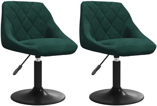 vidaXL Eetkamerstoelen draaibaar 2 stuks fluweel donkergroen