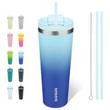 BJPKPK 780 ml geïsoleerde beker met deksel en rietje roestvrijstalen bekers reizen koffiemok herbruikbare thermische beker, hemel