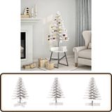 vidaXL Kerstboom van hout voor decoratie wit 100 cm massief grenen