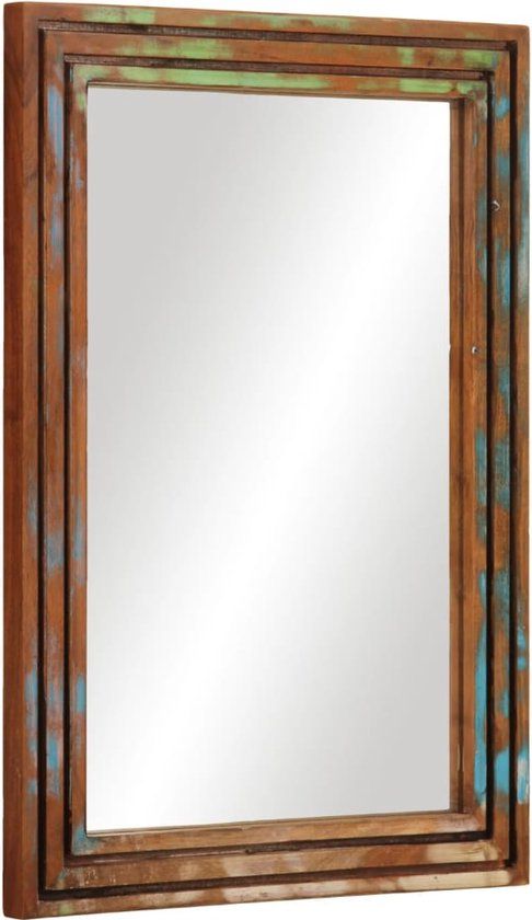 vidaXL Badkamerspiegel - 50x70 cm - massief acaciahout en glas