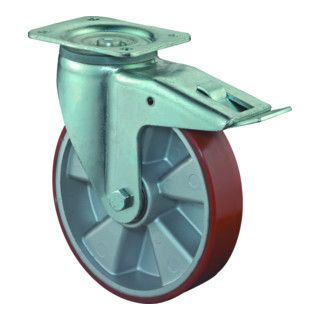 Zwaarlast zwenkwiel met rem - 200 mm - 1 stuk