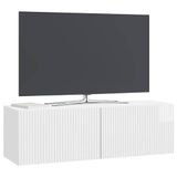 vidaXL Wandmontage TV-kast 98 x 31 x 30 cm Hoogglans Wit Bewerkt hout