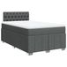 VidaXL Boxspringbed met matras, stof, donkergrijs, 120x190 cm