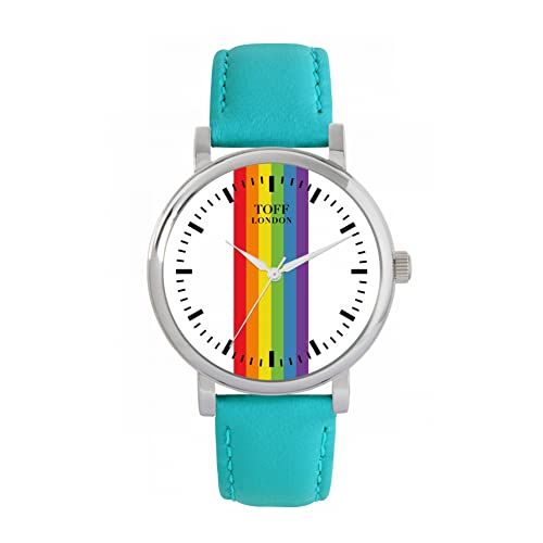 Toff London Pride Lineaire witte wapenstokken Horloge 5059911020855