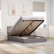 Maison Exclusive - Lit plateforme avec matelas, couleur taupe, 140x190 cm, textile