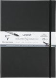 Clairefontaine 975343C Layout Schetsboek Dubbelzijdig Vlak Openend - 25 Vellen Wit Tekenpapier Extra Glad A4 21x29,7 cm 220g