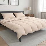 vidaXL Deken Set 2 stuks 240 x 220 cm Alle seizoenen Kapokvezel Beige