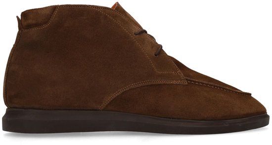 Manfield Heren Donkerbruine suède desert boots Maat 44