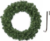 Decoris Couronne de Noël verte / Couronne de sapin 60 cm 200 branches décoration de Noël avec cintre en fer
