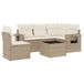 vidaXL 5-delige Loungeset met Kussens, Poly Rattan, Beige