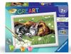 Ravensburger CreArt Kids 13 x 18 cm Duo kat en hond schilderen op nummer set vanaf 7 jaar 25966