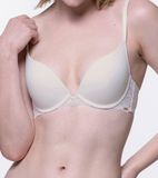 Dorina Push up / Plunge BH met beugel - Rosa - Kanten bh band - 3/4 cup - Decollete Bh - 80D - Wit