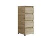Mama Store Eiken natuur, commode 40 cm 4 laden, L.42 x T.44 x H.103 cm, ingenieurshout, D. 44 x H.103
