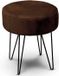 Unique Living Kruk Davy - velvet - donkerbruin - metaal/stof - D35 x H40 cm