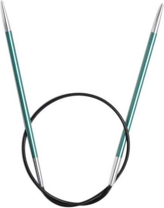 KnitPro Zing Rondbreinaald 40cm Maat 3.25mm Groen/Zilver/Zwart