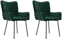 vidaXL Eetkamerstoelen 2 st fluweel donkergroen