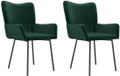 vidaXL Eetkamerstoelen 2 st fluweel donkergroen