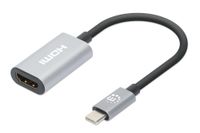 Manhattan USB-C naar HDMI adapterkabel, 4K@60Hz, 0.11m, grijs