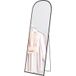 HEAT Miroir Sur Pied Rectangulaire Avec Cadre Et Support En Aluminium Arrondi, Idéal Pour Une Entrée, Une Chambre Ou Un Dressing. Dimensions : 50 X 161,5 Cm. Couleur : Noir.