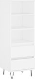 vidaXL Hoge kast, wit, 40x36x110 cm, bewerkt hout