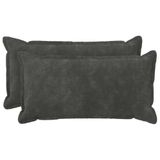 vidaXL Kussensloop - 2 stuks - HOUTEN - Antracietkleurig - 40 x 70 cm