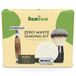 Bambaw Rasoir de sûreté durable, incluant 1 rasoir de sûreté en bambou, 15 lames, 1 savon à raser sans parfum & 1 blaireau noir, coffret cadeau écologique