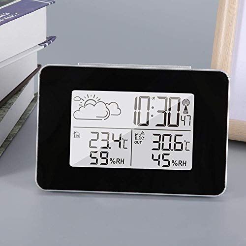 Haofy Weerstation, draadloos LCD-weerstation Weerstation Digitale wekker Indoor Buitentheromter Hygrometer met LCD-scherm met achtergrondverlichting en externe sensor