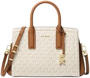 Michael Kors Laila Medium Handtas / Crossbodytas Dames - Logo Print - Imitatieleer - Ritssluiting - Goudkleurig