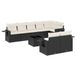 VidaXL 9-delige Loungeset met kussens, poly rattan, zwart