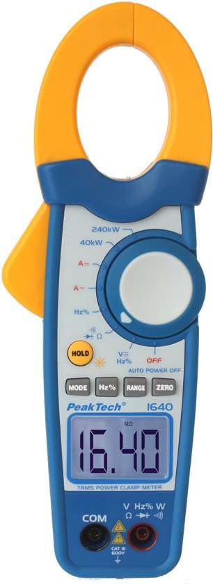 Peaktech 1640 Power Clamp Meter met True RMS, 3 3/4-cijferig, 1000 A AC / DC