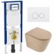 Geberit QeramiQ Dely Toiletset - 36.3x51.7cm - Geberit UP720 inbouwreservoir - rimless - diepspoel - zitting - softclose - bedieningsplaat mat wit - ronde knoppen - mat beige