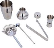 Merkloos Complete cocktail shaker set - 5 delig - RVS - Zilver