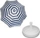 Parasol - Bleu/blanc - D140 cm - incl. sac de transport - pied de parasol - 42 cm