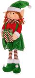 Ciao Kerst Elf Vrouw (60cm) marionet decoratie in polyester, rood en groen