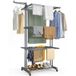Vounot – Étendoir à linge pliable 126x63x170cm – Séchoir 4 niveaux avec 2 ailes rotatives – Charge max 30kg – Roulettes pour déplacement facile