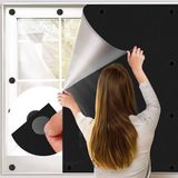 VHV - Rideau occultant - Rideau de fenêtre magnétique - Noir - 100x145cm