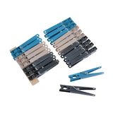 Homéa Set van 20 wasknijpers, kunststof, 10 cm, gesorteerd, antraciet/blauw/taupe
