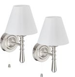 Merkloos Relaxdays Wandlamp met kap - Set van 2 - Zilver-Wit