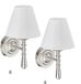 Merkloos Relaxdays Wandlamp met kap - Set van 2 - Zilver-Wit
